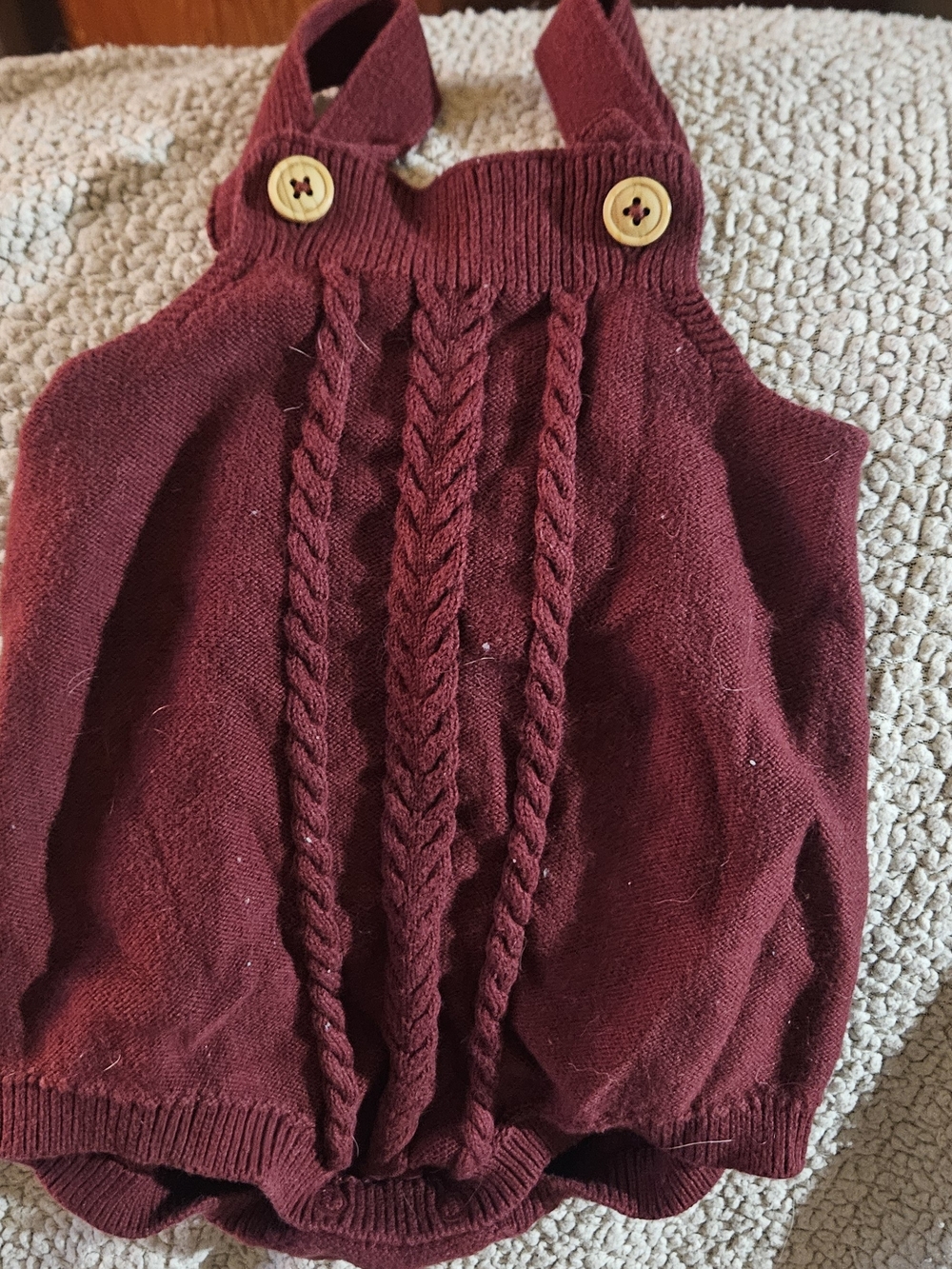 Cat & Jack Burgundy Knit Baby Romper